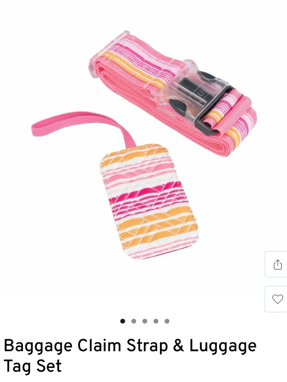 NWT- Lug Baggage Claim and Luggage Tag Love Waves Pink